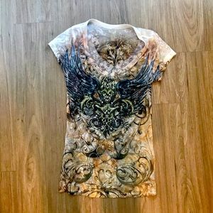 Cute Tissue tee with tattoo print